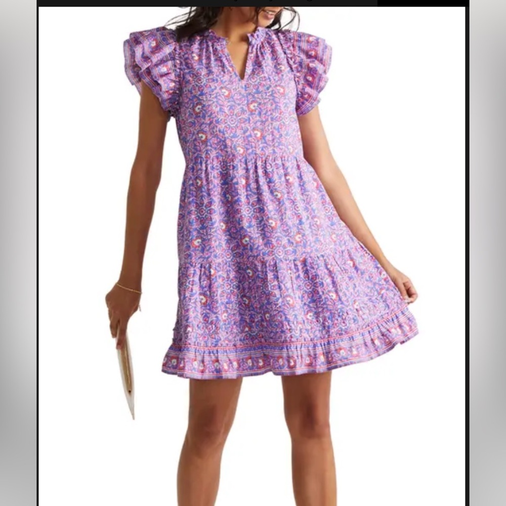 Vineyard Vines Katama Tile Tiered Ruffle Dress